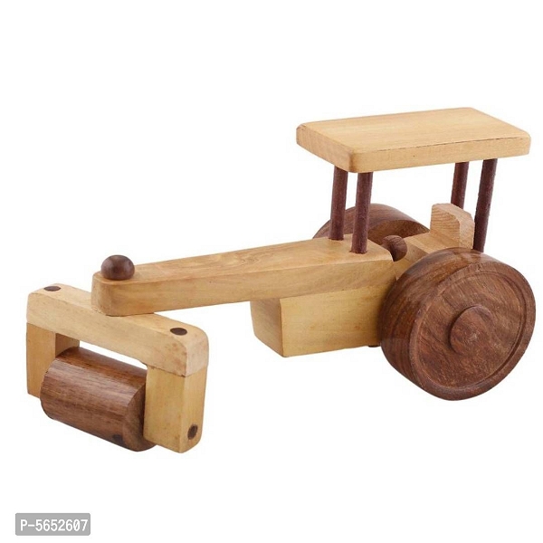 Beautiful Wooden Classical Road Roller Moving Toy - 1 Year Plus