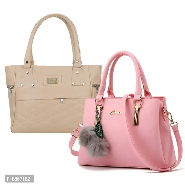 Stylish Fashionable PU Handbags Combo For Women Pack Of 2 - 8807182