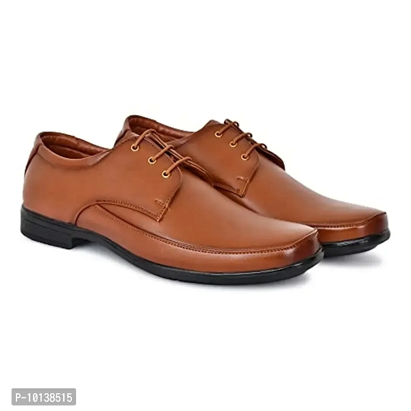 SHUAN Synthetic Leather Formal Oxford Shoes Tan - 10138515 - 6 UK