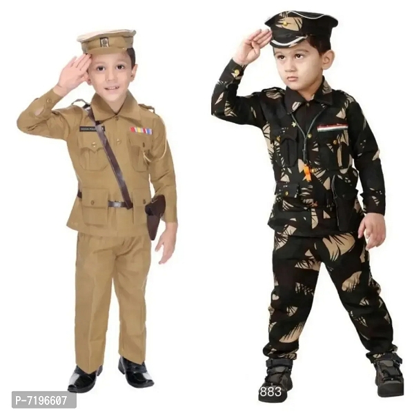 Independence Day Kids Dress Costume Combo Police and Army Dress - 18 To 42 Months