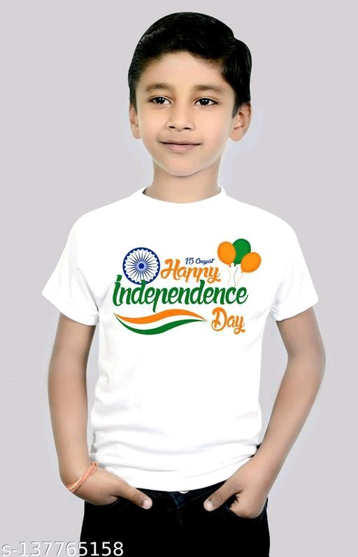 Happy Independence Day T Shirt - White, 5 To 6 Years