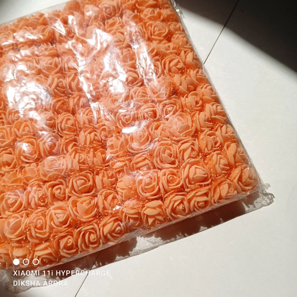 Orange foam Flower (144pc) - 1.8CM