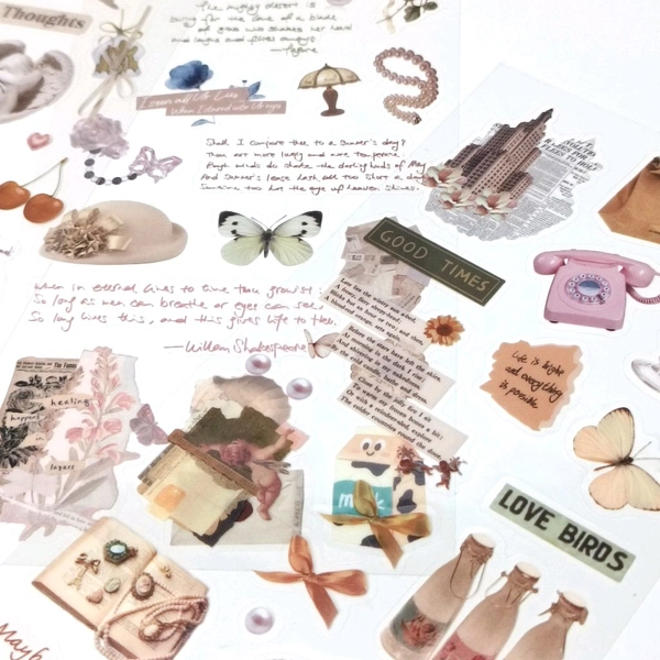 Transparent Aesthetic Sticker 3 Sheet Pack (V01)