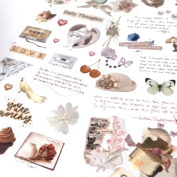 Transparent Aesthetic Sticker 3 Sheet Pack (V01)