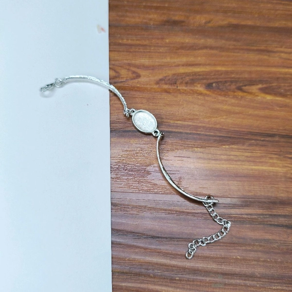 Oval  Silver Bracelet Bezel 
