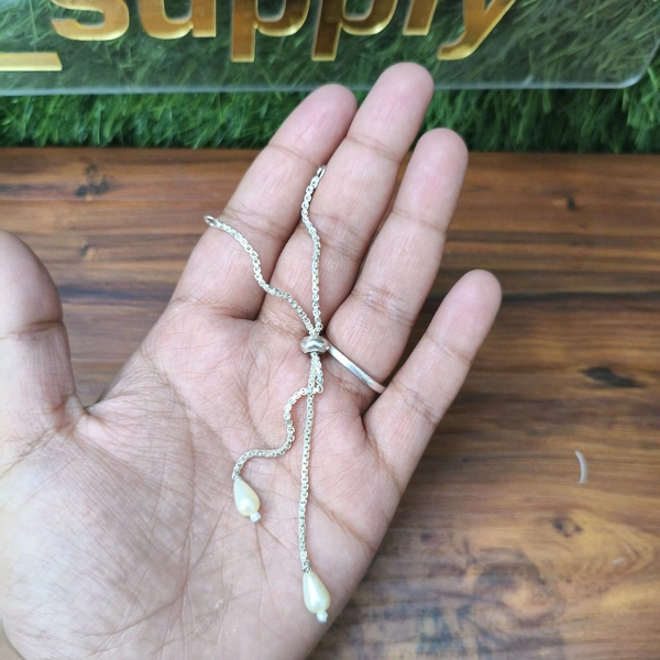 Bracelet Chain With Pearl (5 Pc Silver 