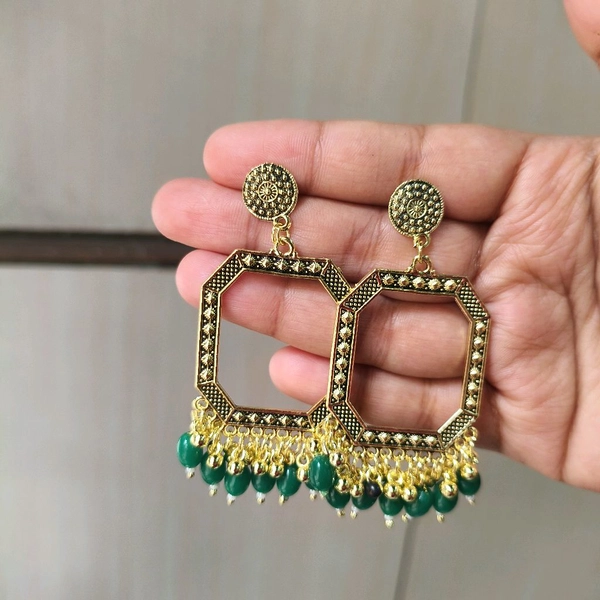 Resin Jhumka Base Pair (dark Green) 
