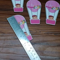 Baby Girl Balloon Wooden MDF Cutout Pair 