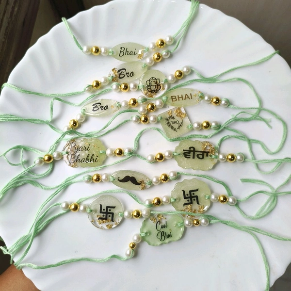 Resin Rakhi Pack Of 10 Pcs Mix 