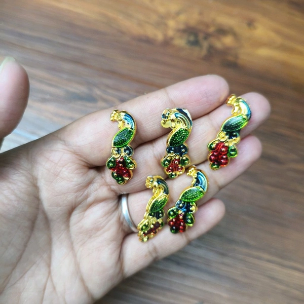 Mini Peacock Plastic Charms 20 Pc 