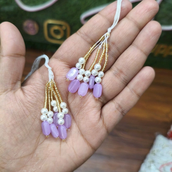 Purple Moti Latkan / Tessel / Hanging Pair 