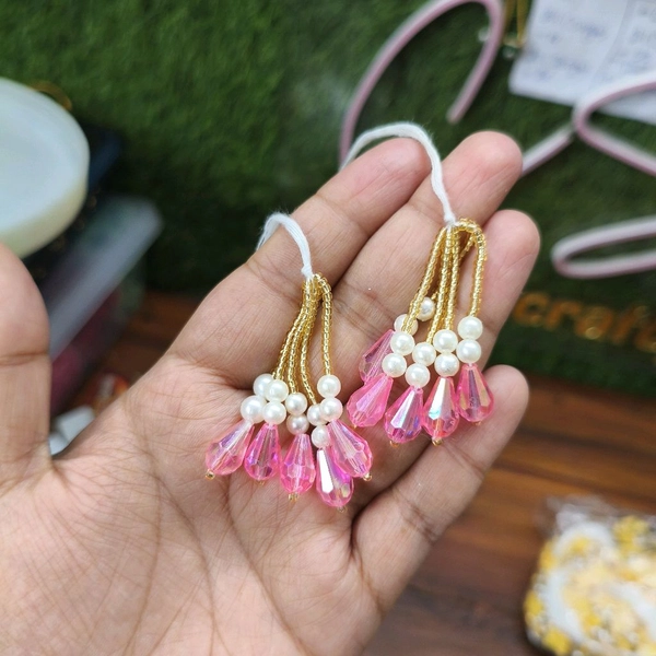 Pink Diamond Moti Latkan / Tessel / Hanging Pair 