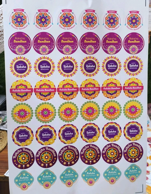 Rakhi Peeling Sticker Sheet  (2" Inch Size ) 