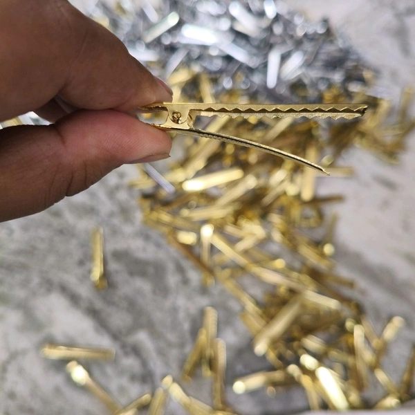  Alligator Pin / Clip Golden 2.3 Inch (10pc)