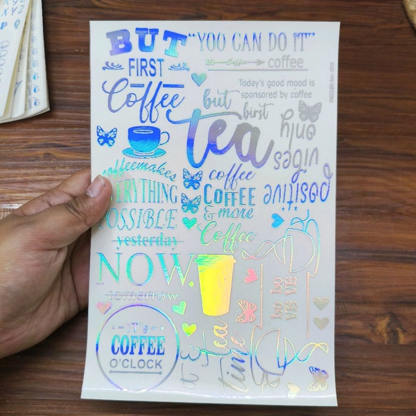 A5 Holographic Embossed Insert Sheet (Coffee)  