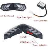 Generic Wireless Motorcycle Helmet LED Safety Light 4 Mode USB Charging Bike Turn Signal Warning Brake Lights