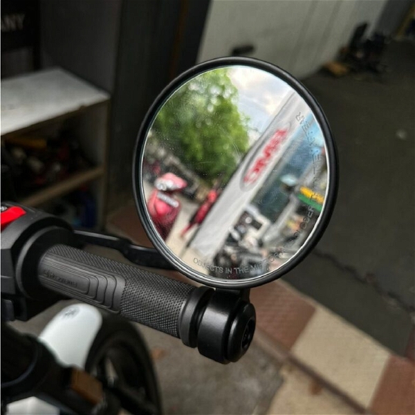 AutoBird Round Bar-End Mirrors (Universal Compatible)  - Chrome