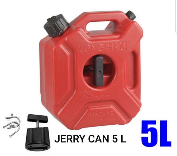 Generic Universal 5 Liters Jerry Can (with Lock Bracket) For Motorcycle, Car, SUV etc (Red)