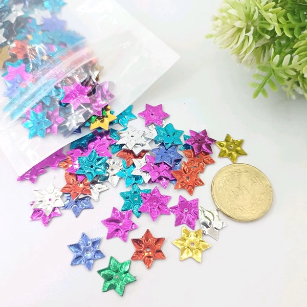 200pcs+ Mix Color Stars Sequins for crafting and decorations - 