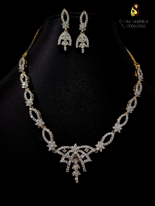 ShivaaY  CZ Diamond Necklace Set