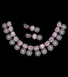 ShivaaY  Avira Diamond Necklace Sets  - Pich, Rose Gold
