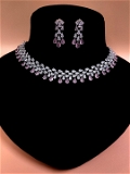 ShivaaY Avira Diamond Necklace Set  - Your Pink, Rhodium, Ruby