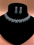 ShivaaY Avira Diamond Necklace Set  - Your Pink, Rhodium, Blue Sapphire