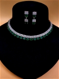 ShivaaY  Diya Preety Necklace Sets  - Green Onex