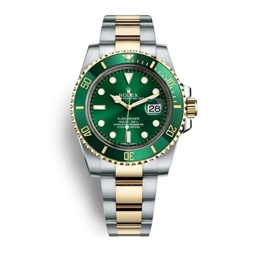 Rolex automatic submariner green dial dual tone watch for men (Refurbished