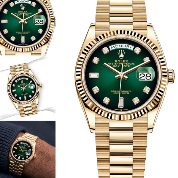 Rolex Yellow Gold Green Dial 212 (Refurbished)    