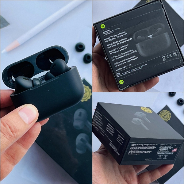APPLE AIRPODS PRO 2nd Generation  MADE IN USA WITH STEM VOLUME CONTROL* 🌟 - Black