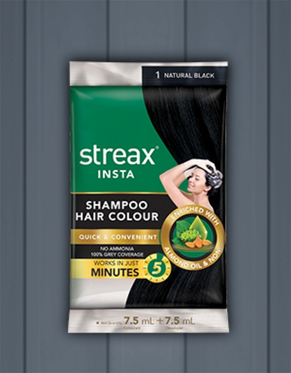 Streax Shampoo Hair Colour Black