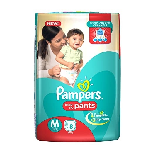 Pampers Diaper Pants, Medium, 8 Count M 