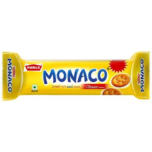 Parle Monaco Biscuit - Classic Regular, Salted Snack, 52.2 g (Get 5.8 g Extra)