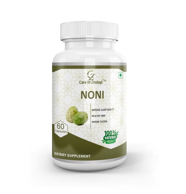 Care Of Zindagi Noni capsules 500mg For Healthy Skin, Immunity & Healthy Better Sleep - 60 capsules - 60 Capsules, April-2023, 24 Months