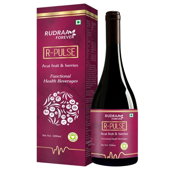 Rudraa Forever R Pulse Juice - Acai Berries & fruit Drink - 1 Litre - 1 Litre, May-2023, 18 Months