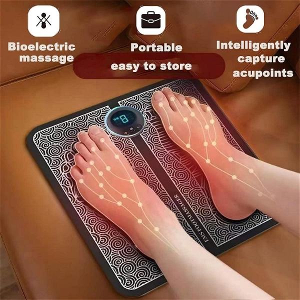Care of Zindagi EMS Foot Massager - Electric Muscle Stimulation for Pain Relief with 8 Modes - 19 Intensity Levels - Wireless Foot massager Foldable for Foots & Hands for Mens & Women - Foot Massager
