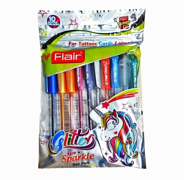 Flair Glitter Xtra Sparkle Gel Pen : 10 Pieces