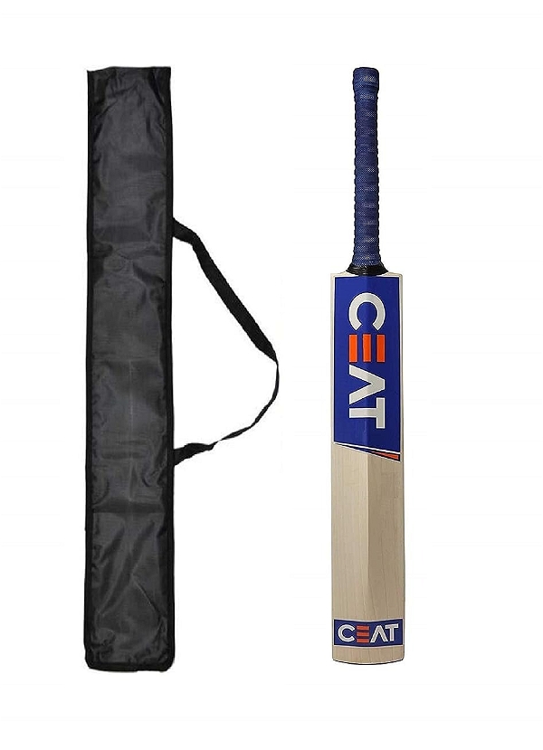 Ske Popular Willow Cricket Bat With Bat Cover For Men'S And Adult All Tennis Ball (Natural, Full Size), Wood, Multicolour