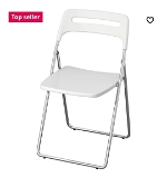 Folding chair, silver-colour/white - Gray