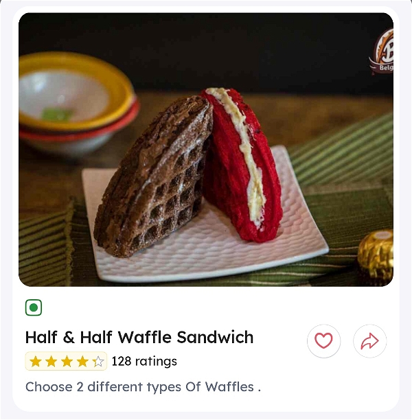Half Half Waffle Sandwich