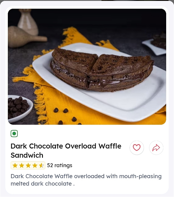 Dark Chocolate Overload Waffle Sandwich 