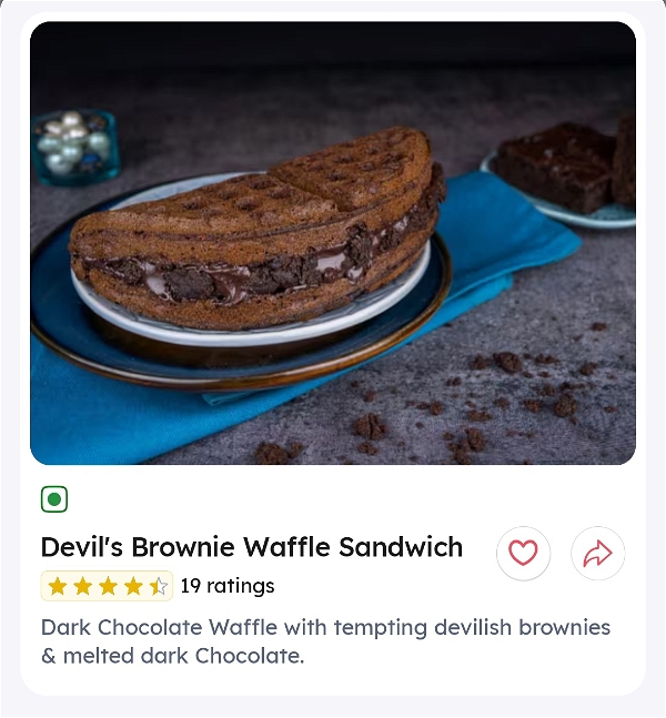 Devil's Brownie Waffle Sandwich 