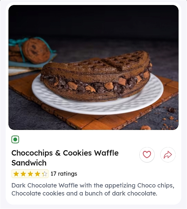 Chocochips & Cookies Waffle Sandwich 