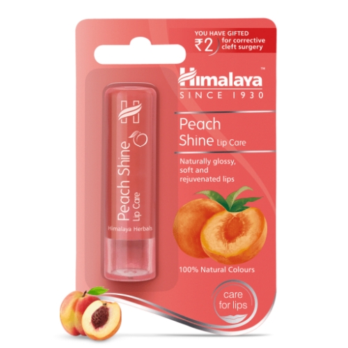Himalaya Lip Balm Peach - 4.5g, peach shine