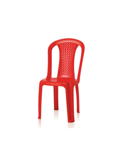 Nice Without Handle Plastic Chair - Normal, Red & Brown