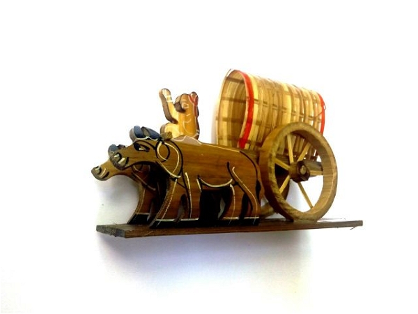simonart and printing original wood handicrafts bullock cart home decor - 100.0, 25cm12cm12cm