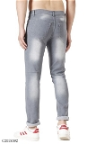 Denim Lycra Blend Solid Slim Fit Jeans - Grey, 34