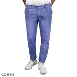 Denim Lycra Blend Washed Slim Fit Jeans - Light Blue, 28