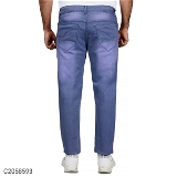 Denim Lycra Blend Washed Slim Fit Jeans - Light Blue, 30